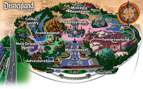 Mapa Disneylandu